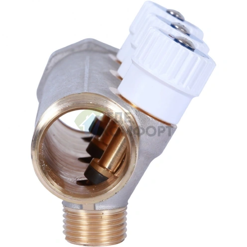 Коллектор распределительный 1 с 3 отводами 1/2, плоское уплотнение, никелированный STOUT - фото 3