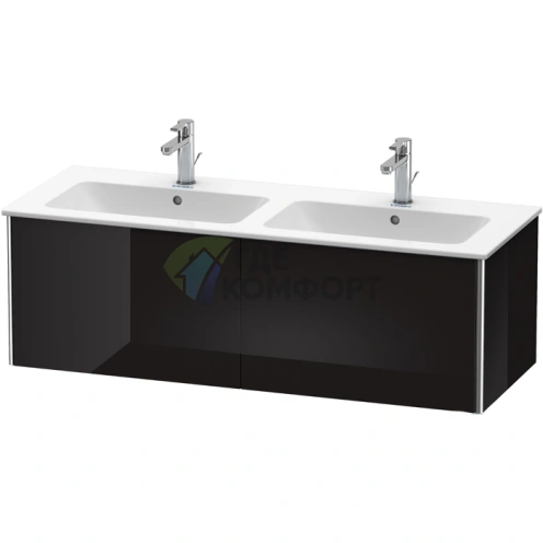 База под раковину Duravit XSquare 1280×478×400 мм, 2 выдвижных ящика, цвет черный глянцевый (арт. 233613) (XS407504040) - фото 1
