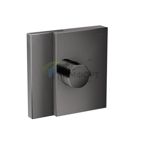 Встраиваемый термостат для душа AX Edge Highflow с алмазной огранкой, полированный черный (46741330) - фото 1