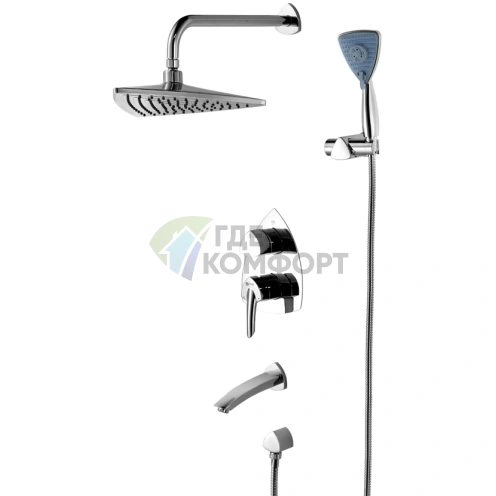 Встраиваемый душевой комплект Lemark Mars LM3522C для элегантного и функционального обустройства душа - фото 1