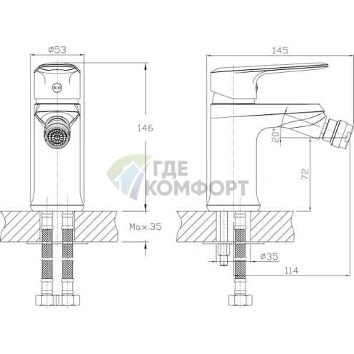 Смеситель для биде Rush Devon DE7535-12 хром - фото 2
