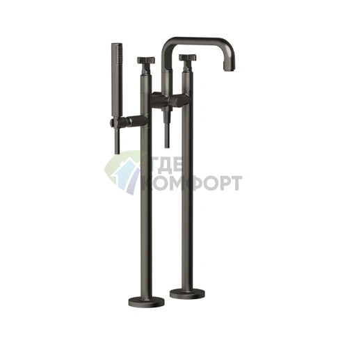 Напольный смеситель Gessi Incoso для ванны с ручным душем (внешние части), хром (58129#031) - фото 1