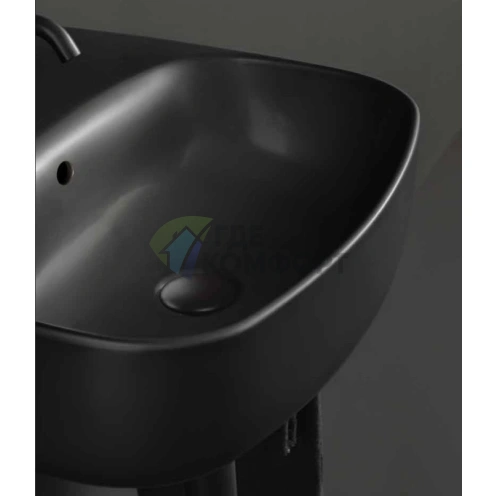Подвесная раковина Kerasan Nolita 70x45 см, черный матовый (534231*1) - фото 4