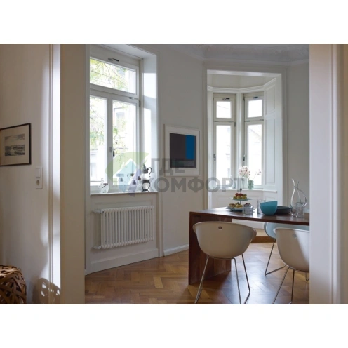 Трубчатый стальной радиатор Zehnder Charleston Z-2056/28 секций с боковым подключением N12 3/4 RAL 9016 - фото 3