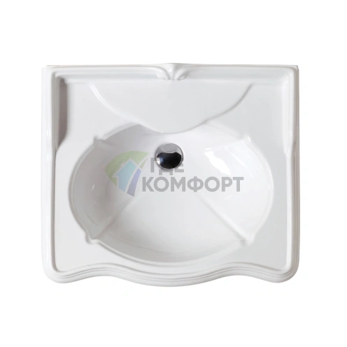 Раковина AZZURRA JUBILAEUM с задней спинкой 60x51 см, белая, с отверстием под смеситель - фото 6