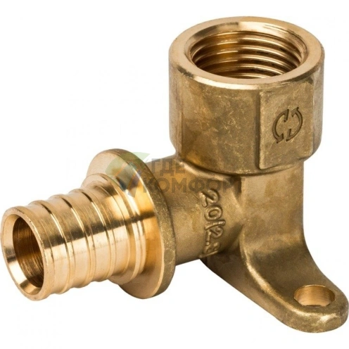 Stout Угольник настенный с креплением 20xRp 1/2 для труб из сшитого полиэтилена аксиальный - фото 9