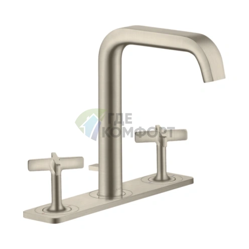 Смеситель для раковины AX Citterio E 3-отверстный, шлифованный никель (36116820) - фото 1