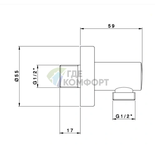 Крепление для гибкого душевого шланга Nicolazzi Doccia (хром) (5527CR) - фото 2