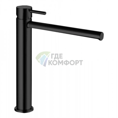 Смеситель для раковины Bossini Oki высокий, на 1 отверстие, цвет чёрный матовый (Z005303.073) - фото 1