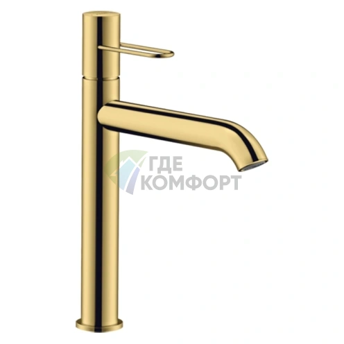 Смеситель для раковины AX Uno с вытяжным рычагом, полированное золото (38032990) - фото 1