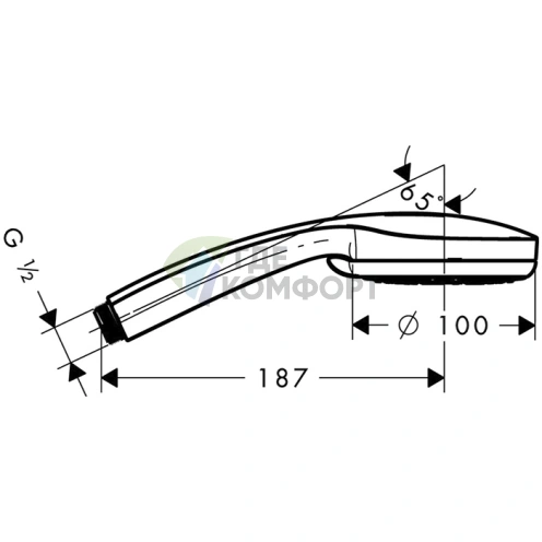 Ручной душ HG Croma 100 Vario с 4 режимами: Дождь, Шампунь, Массаж, хром (28537000) - фото 2