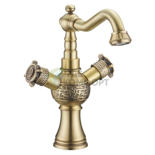 Смеситель Zorg Antic A 3008U-BR для раковины: бронзовый настенный с изливом - фото 1