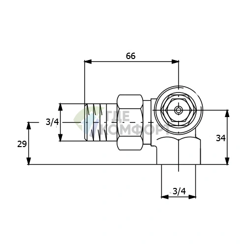 Термостатический вентиль серии A 3/4 угловой Oventrop - фото 2