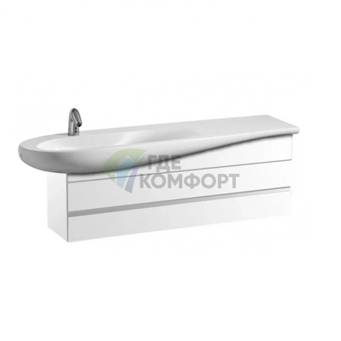 Тумба под раковину Laufen Alessi One, 1350×320×490 мм, 2 ящика, белый глянец (4.2436.0.097.631.1) - фото 1