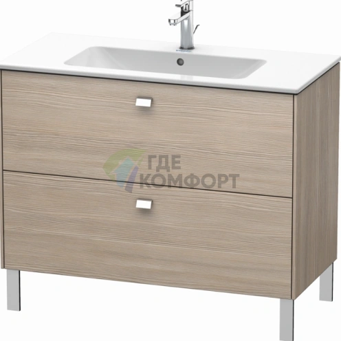Тумба напольная Duravit Brioso 1020 мм с двумя ящиками, цвет сосна серебристая (233610) (BR440301031) - фото 1