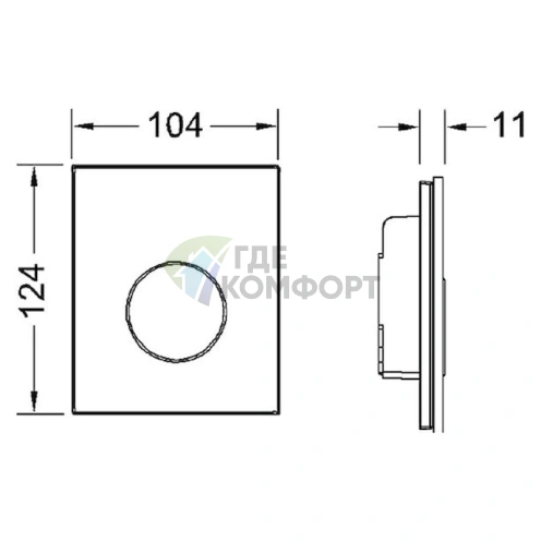Кнопка смыва TECE Loop Urinal 9242658: чёрное стекло с золотым акцентом - фото 2