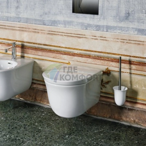 Подвесной унитаз Laufen New Classic безободковый 530х370х430 мм, белый матовый (8.2085.1.757.000.1) - фото 1