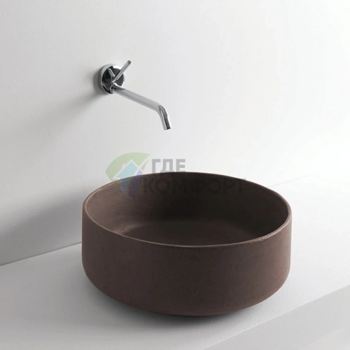 Раковина ArtCeram Cognac 42 см накладная без слив-перелива цвет nero roma (COL001 20 00) - фото 1