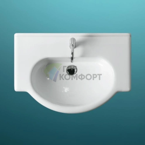 Консольная раковина SIMAS Top 78 см белая с отверстием под смеситель - фото 1