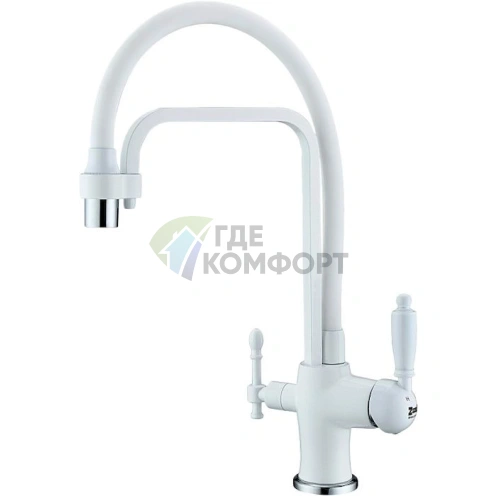 Стильный кухонный смеситель Zorg ZR 342-8 YF White: элегантность и функциональность - фото 1