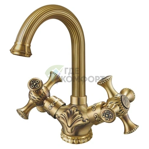 Смеситель для раковины Zorg Antic A 6008U-BR с бронзовой отделкой - фото 1