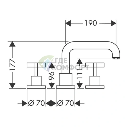 Смеситель AX Citterio для ванны: элегантное шлифованное золото (39436250) - фото 2