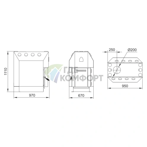 Печь отопительная Термофор Профессор СД СК ТВ - фото 3