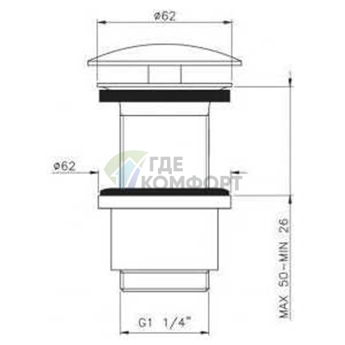 Донный клапан свободного слива Nicolazzi Scarichi 1 1/4 хром (5556CR) - фото 2