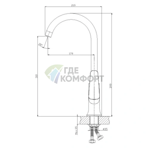 Смеситель Rossinka Z Z35-23U для кухни с высоким изливом - фото 2