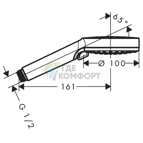 Ручной душ HG Crometta Vario d100 мм с функциями 2jet Rain и IntenseRain (белый/хром) (26330400) - фото 2
