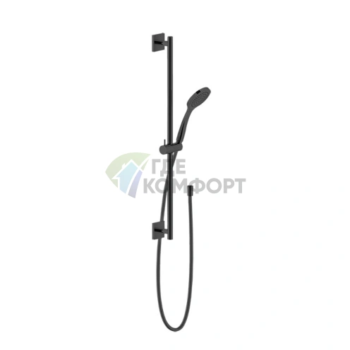 GESSI Rilievo: Душевая штанга с лейкой и шлангом 1,5 м в цвете Nero XL (59245#299) - фото 1