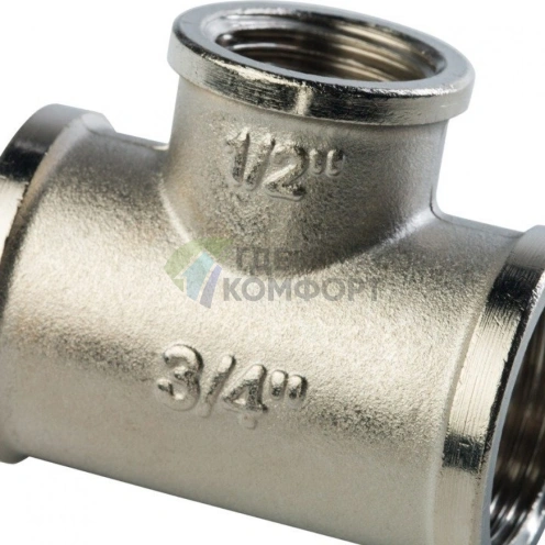 Stout Тройник ВВ переходной никелированный 3/4X1/2X3/4 - фото 8