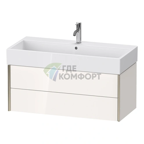 Подвесная тумба Duravit XViu с двумя ящиками, белый глянцевый/champagne matt (XV43370B122) - фото 1