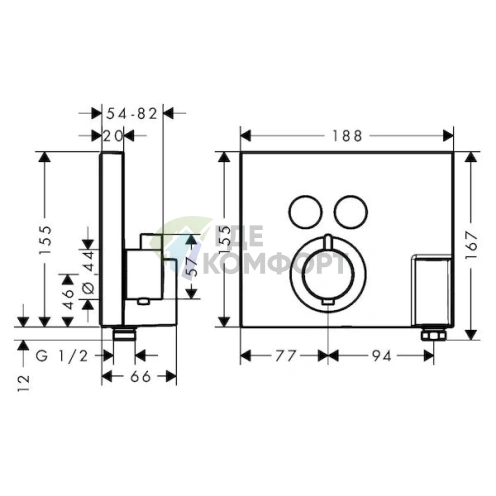 Термостат Hansgrohe Logis 15765000 — комфорт для ванной с душем - фото 4