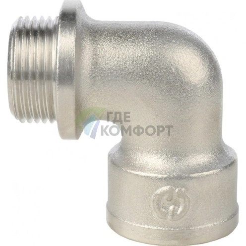 Угольник STOUT с упором внутренняя/наружная резьба 3/4 никелированный - фото 2