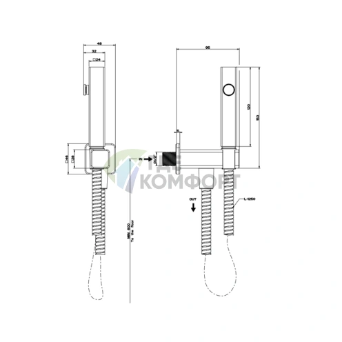 Гидромассажная щетка Gessi iSpa в угольном цвете (33823#299) - фото 2