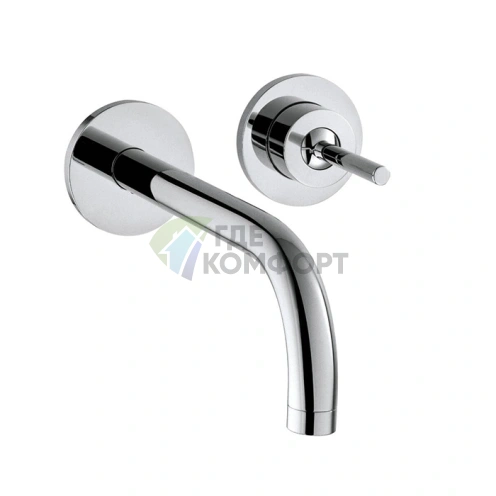 Встраиваемый смеситель AX Uno для раковины с двумя розетками (хром, излив 225 мм) (38116000) - фото 1