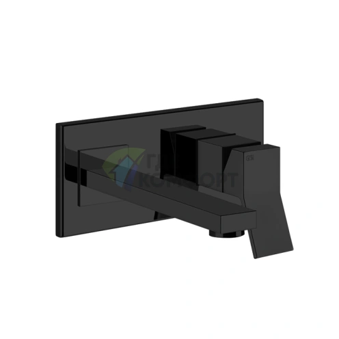 Смеситель Gessi Rettangolo K для раковины, встраиваемый, черный, излив 201 мм (53088#299) - фото 1