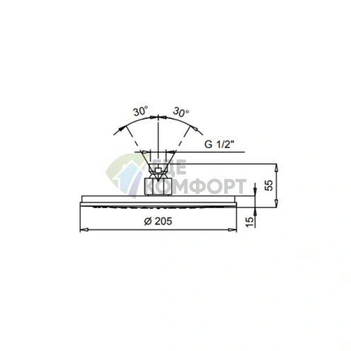Верхний душ Fantini AK/25 20 см с защитой от налета в цвете Matt Copper PVD (86 P9 8113) - фото 2