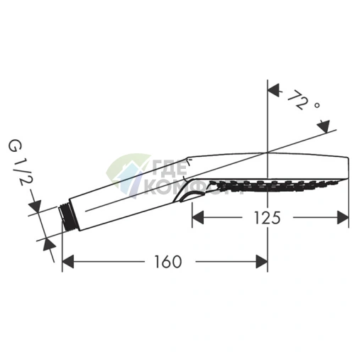 Ручной душ AX S 120 3jet EcoSmart, 9 л/мин (26051000) - фото 2