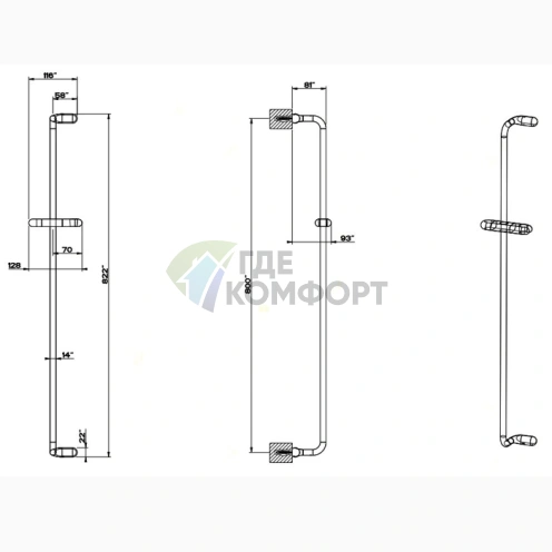 Душевая штанга Gessi Goccia белого цвета (33644#279) - фото 2
