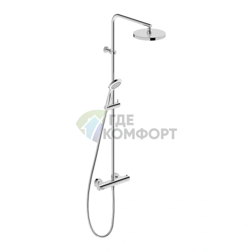 Душевая колонна Duravit B.2 с термостатом, верхним душем, штангой и лейкой (хром) (B24280008010) - фото 1