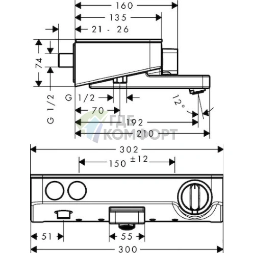 Термостат Hansgrohe Ecostat Select для ванны с душем 13151400 - фото 6