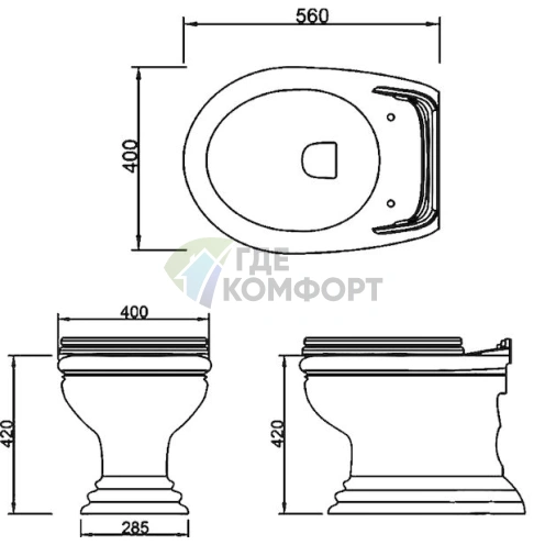 Приставной унитаз Migliore Milady D1 в полной комплектации - фото 3
