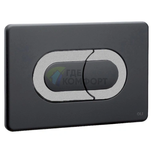 Кнопка смыва OLI Salina 640099: матовый черный и хром - фото 1
