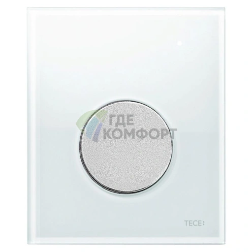 Кнопка смыва TECE Loop Urinal 9242659: белое стекло с матовым хромом - фото 1