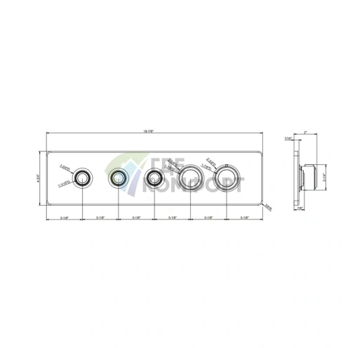 Смеситель для душа GESSI HI-FI ECLECTIC термостатический настенный встраиваемый, 3 запорные кнопки, цвет Black XL (65224#299) - фото 2