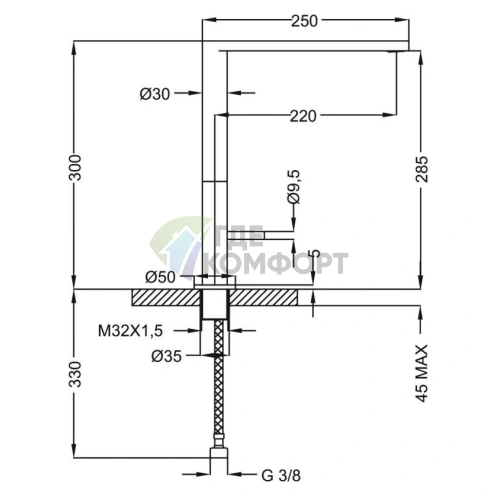 Смеситель для кухни Cezares Eco ECO-LLM-01-Cr хром - фото 2