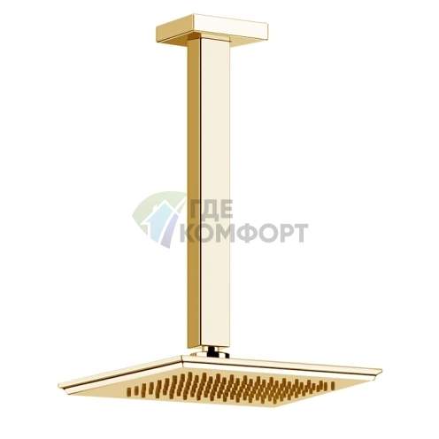 Потолочный душ Gessi Eleganza с регулировкой высоты 115-1865 мм в цвете шлифованное золото (46150#087) - фото 1