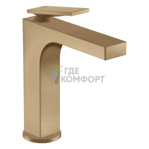 Смеситель для раковины AX Citterio 160 с незапорным сливом в цвете шлифованная бронза (39024140) - фото 1